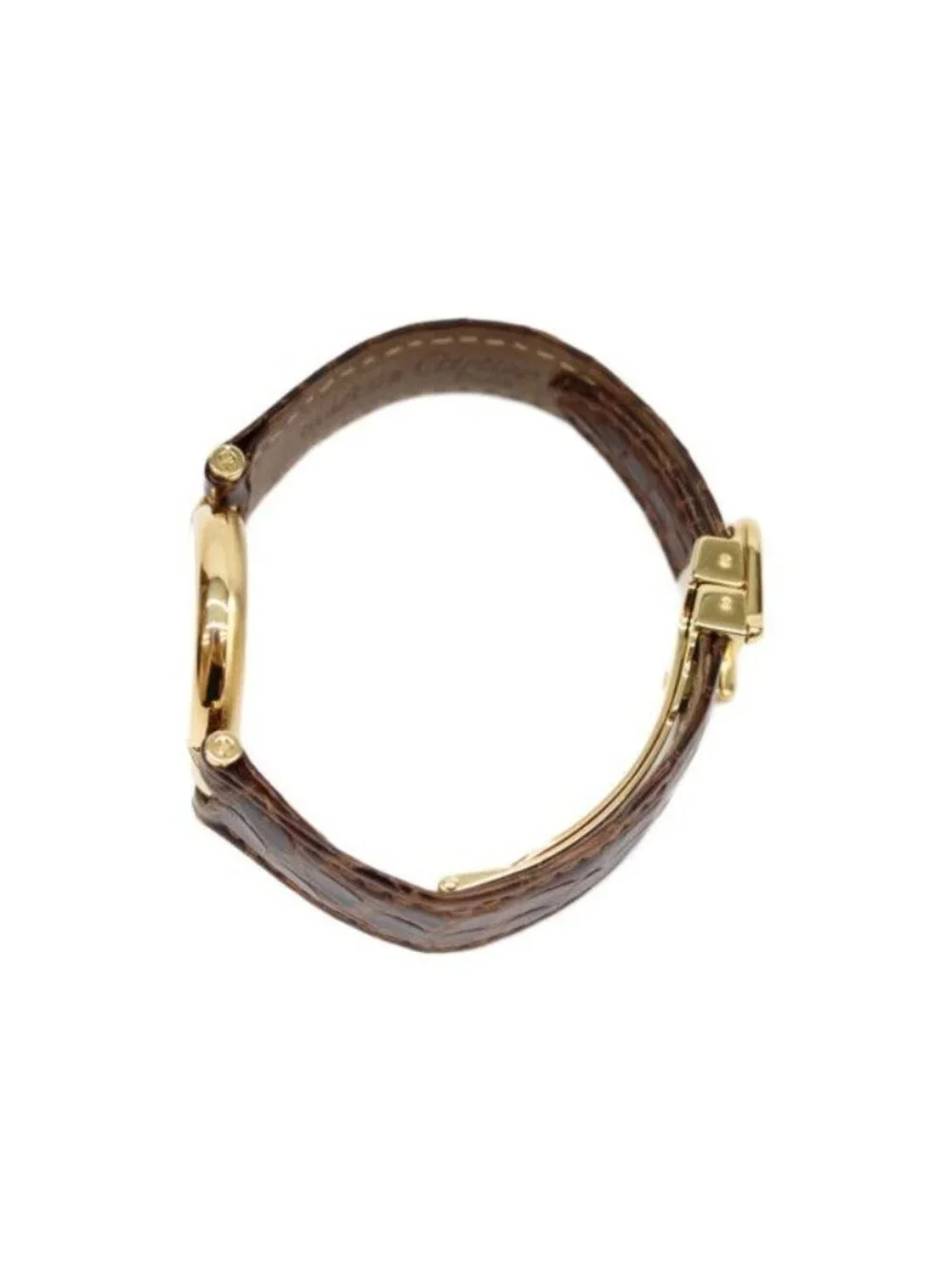Cartier 925 Must Vende Mevermeil SM Side Trinity Dial Quartz Leather